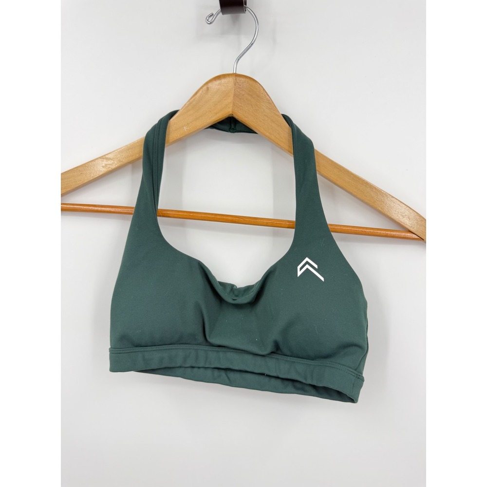 Oner active Halter Sports Bra Women 2XS UK XS Green Activewear Yoga Gym Top